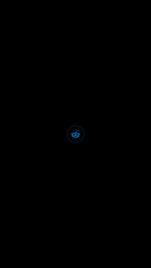 Blaues Reddit-Alien-Logo auf schwarzem Hintergrund — Reddit Wallpaper