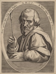 Amos by Theodoor Galle, created published 1613, in engraving on laid paper. Download this artwork as a high-resolution wallpaper for desktop, tablet, or mobile.