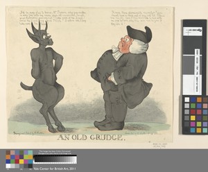 An Old Grudge by Richard Newton, in Etching, hand-colored. Download this artwork as a high-resolution wallpaper for desktop, tablet, or mobile. — Richard Newton Wallpaper