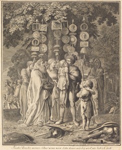 Ancient Teutons by Daniel Nikolaus Chodowiecki, created 1782, in etching. Download this artwork as a high-resolution wallpaper for desktop, tablet, or mobile. — Daniel Nikolaus Chodowiecki Wallpaper