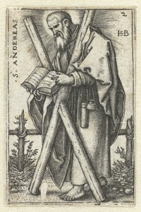 Andreas by Hans Sebald Beham, created 1545 - 1546, in paper; engraving. Download this artwork as a high-resolution wallpaper for desktop, tablet, or mobile. — Art Wallpaper