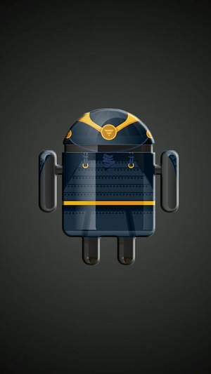 Robô Android em armadura de samurai em fundo cinza escuro — Desenvolvedor Android Papéis de Parede