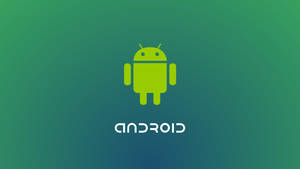 Logotipo de robô Android em fundo gradiente verde com texto android — Desenvolvedor Android Papéis de Parede