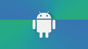 Ícone de robô Android branco em fundo gradiente azul e verde. — Desenvolvedor Android Papéis de Parede