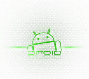 Logotipo de robô Android verde brilhante em fundo branco perfurado. — Desenvolvedor Android Papéis de Parede