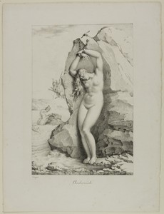 Andromeda by Marie Philippe Coupin de La Couperie, created c. 1819, in Lithograph in black on ivory wove paper. Download this artwork as a high-resolution wallp — Illustration Wallpaper
