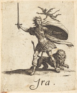 Anger by Jacques Callot, created probably after 1621, in etching and engraving on laid paper. Download this artwork as a high-resolution wallpaper for desktop, — Jacques Callot Wallpaper