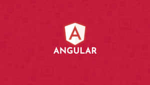 Angular-logo punaisella taustalla, jossa on hienovaraisia tekniikkakuvakkeita — Työpöytä Taustakuvat