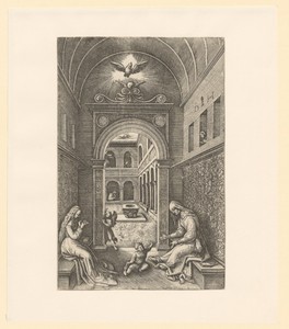 Anna-te-Drieën by Daniel Hopfer (I), created 1505 - 1536, in paper; etching. Download this artwork as a high-resolution wallpaper for desktop, tablet, or mobile — Daniel Hopfer (I) Wallpaper
