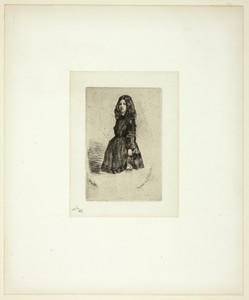 Annie by James McNeill Whistler, created 1857/58, in Etching with foul biting in black ink on off-white China paper laid down on off-white wove paper (chine col — Art Picture