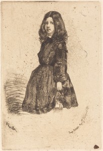 Annie by James McNeill Whistler, created c. 1857/1858, in etching printed chine collé on wove paper. Download this artwork as a high-resolution wallpaper for de — James McNeill Whistler Wallpaper