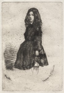 Annie by James McNeill Whistler, created 1857–58, in etching. Download this artwork as a high-resolution wallpaper for desktop, tablet, or mobile. — Art Wallpaper