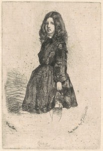 Annie by James McNeill Whistler, created c. 1857, in etching in black on wove paper. Download this artwork as a high-resolution wallpaper for desktop, tablet, o — Art Picture
