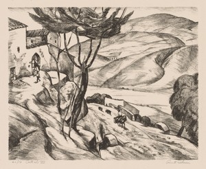 Anticoli VII by Ernest Thurn, created 1904–51, in lithograph. Download this artwork as a high-resolution wallpaper for desktop, tablet, or mobile. — Ernest Thurn Wallpaper