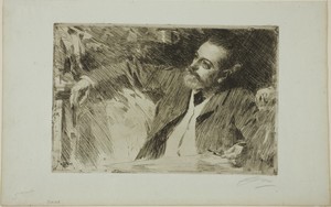 Antonin Proust by Anders Zorn, created 1889, in Etching on off-white laid paper. Download this artwork as a high-resolution wallpaper for desktop, tablet, or mo — Illustration Wallpaper