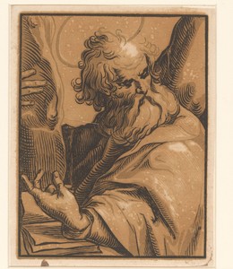 Apostel Andreas by Ludwig Büsinck, created 1600 - 1669, in paper; chiaroscuro woodcut. Download this artwork as a high-resolution wallpaper for desktop, tablet, — Ludwig Büsinck Wallpaper