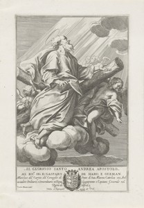 Apostel Andreas by Pietro Sante Bartoli, created 1645 - 1700, in paper; etching; engraving. Download this artwork as a high-resolution wallpaper for desktop, ta — Pietro Sante Bartoli Wallpaper