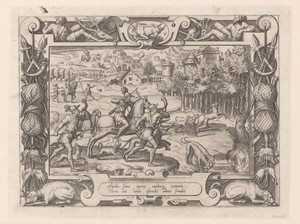 April by Etienne Delaune, created before 1566, in paper; stippelwerk; engraving. Download this artwork as a high-resolution wallpaper for desktop, tablet, or mo — Etienne Delaune Wallpaper