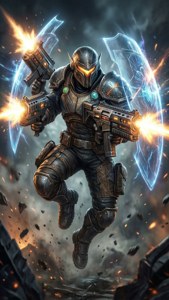 Dynamisk Halo Arbiter action-pose med plasma gevär