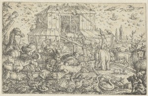 Ark van Noach by Jonas Umbach, created 1634 - 1693, in paper; etching. Download this artwork as a high-resolution wallpaper for desktop, tablet, or mobile. — Jonas Umbach Wallpaper