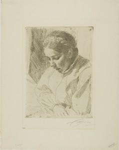At Prayer by Anders Zorn, created 1911 or 1912, in Etching on ivory laid paper. Download this artwork as a high-resolution wallpaper for desktop, tablet, or mob — Illustration Wallpaper