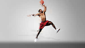 Athlete in midair dunking basketball with paint splatter effect. — Sports Aesthetic Wallpaper