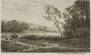 Autumn by Charles-François Daubigny, created 1848, in Etching on white wove paper. Download this artwork as a high-resolution wallpaper for desktop, tablet, or — Illustration Background