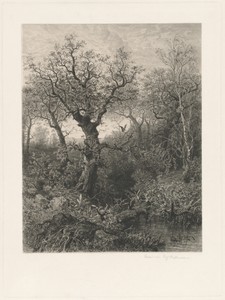 Autumn by Eduard Willmann, created 1871, in etching on chine collé. Download this artwork as a high-resolution wallpaper for desktop, tablet, or mobile. — Eduard Willmann Wallpaper
