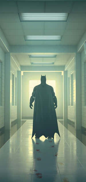 Batman stands in a hospital hallway with bloodstains on the floor. — Batman Cartoon Picture