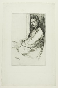 Axenfeld by James McNeill Whistler, created 1860, in Drypoint in black ink on ivory laid paper. Download this artwork as a high-resolution wallpaper for desktop — Illustration Background