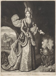 Azië by Pieter Schenk (I), created c. 1670 - c. 1713, in paper; engraving; mezzotint. Download this artwork as a high-resolution wallpaper for desktop, tablet, — Pieter Schenk (I) Wallpaper