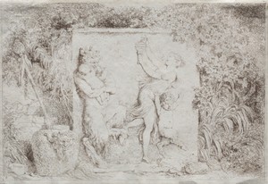 Bacchanal by Jean Honoré Fragonard, created 1763, in etching. Download this artwork as a high-resolution wallpaper for desktop, tablet, or mobile. — Painting Picture