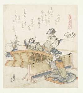 Bamboescherm schelp by Katsushika Hokusai, created 1821, in paper; color woodcut. Download this artwork as a high-resolution wallpaper for desktop, tablet, or m — Katsushika Hokusai Wallpaper