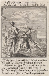 Barnsteenvisser by Caspar Luyken, created 1711, in paper; etching. Download this artwork as a high-resolution wallpaper for desktop, tablet, or mobile. — Art Wallpaper