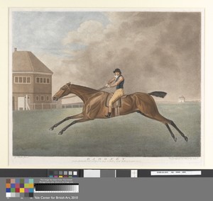 Baronet by George Townley Stubbs, in Color-printed etching and stipple engraving with hand coloring in watercolor, second state on medium, slightly textured, cr — George Townley Stubbs Wallpaper