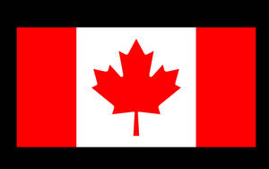 Drapeau national canadien avec feuille d'érable rouge sur fond blanc.