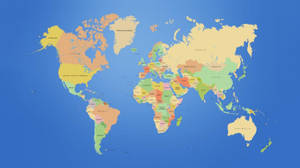 Basic world map wallpaper with country names