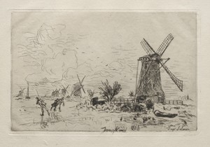 Batavia by Johan Barthold Jongkind, created 1868, in etching. Download this artwork as a high-resolution wallpaper for desktop, tablet, or mobile. — Art Picture