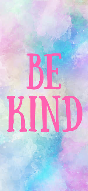 Pink text saying be kind on a pastel watercolor background. — Kindness Background