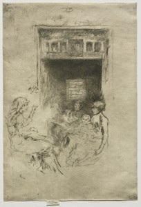 Bead Stringers by James McNeill Whistler, created 1880, in etching. Download this artwork as a high-resolution wallpaper for desktop, tablet, or mobile. — Art Wallpaper