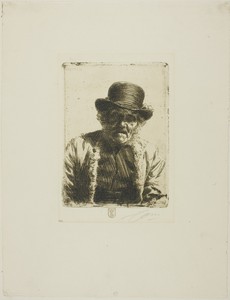 Beadle by Anders Zorn, created 1911, in Etching on ivory laid paper. Download this artwork as a high-resolution wallpaper for desktop, tablet, or mobile. — Illustration Wallpaper