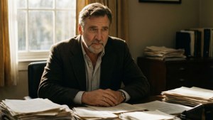 Russell Crowe as John Nash in a contemplative study scene