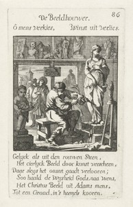 Beeldhouwer by Caspar Luyken, created 1694, in paper; etching. Download this artwork as a high-resolution wallpaper for desktop, tablet, or mobile. — Art Wallpaper