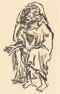 Beggar by René Beeh, created c. 1920, in lithograph in black on wove paper. Download this artwork as a high-resolution wallpaper for desktop, tablet, or mobile. — René Beeh Wallpaper
