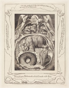 Behemoth and Leviathan by William Blake, created 1825, in engraving on India paper. Download this artwork as a high-resolution wallpaper for desktop, tablet, or — Art Wallpaper