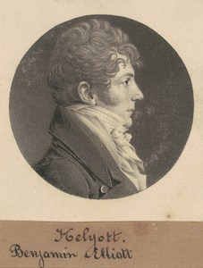 Benjamin Elliott by Charles B. J. Févret de Saint-Mémin, created 1809, in mezzotint and engraving in black on wove paper mounted to brown wove paper. Download t