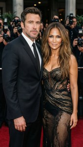 Ben Affleck and Jennifer Lopez on the red carpet.