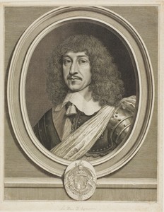 Bernard Duc d'Épernon by Robert Nanteuil, created 1650, in Engraving on paper. Download this artwork as a high-resolution wallpaper for desktop, tablet, or mobi — Art Background