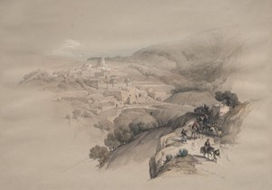 Bethany by David Roberts, created 1839, in color lithograph. Download this artwork as a high-resolution wallpaper for desktop, tablet, or mobile. — David Roberts Wallpaper