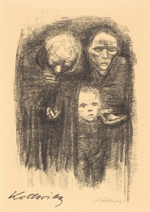 Bettelnde (Begging) by Käthe Kollwitz, created 1924, in lithograph. Download this artwork as a high-resolution wallpaper for desktop, tablet, or mobile. — Käthe Kollwitz Wallpaper